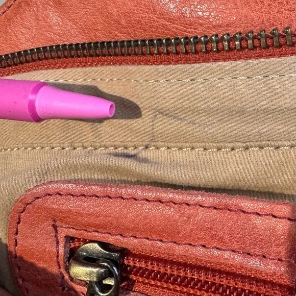 Milo Canada Genuine Leather Palermo Burnt Orange Woven Crossbody Bag - Picture 16 of 16